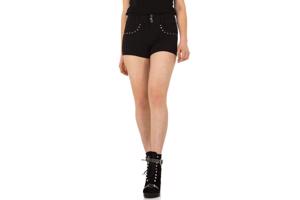 Stretchy korte broek met studs zwart M