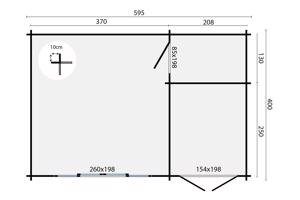 Blokhut - Tuinhuis Meg | 44 mm | onbehandeld
