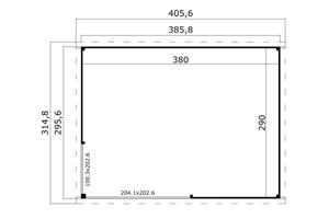 Blokhut Olivia 385x295 Onbehandeld vuren