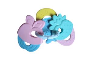 Bijtring - rammelaar met afneembare stukken pastel