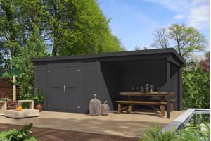 Blokhut met overkapping Kjeld 550x250 onbehandeld vuren