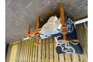 Jaren vijftig stoel met bijbehorend krukje