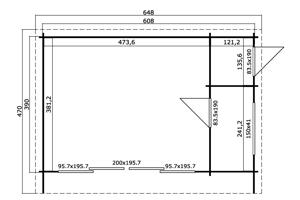 Tuinhuis-Blokhut Java: 608 x 390 cm