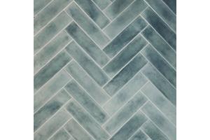 Cifre opal turqoise lichtgroene handvorm tegels 7,5x30 cm