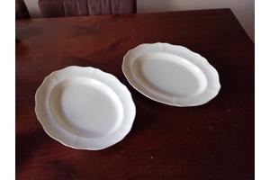 Wedgwood Queens Plain twee ovale schalen 34 x 26,5 cm