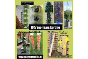 Klimplanten op het terras, tegel eruit plantrek erin