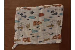 Stoffen mini bag met rijgkoord en beren kinder washand katoe