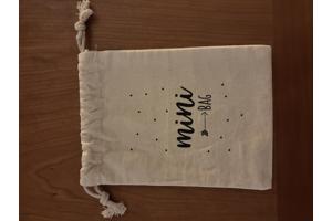 Stoffen mini bag met rijgkoord en beren kinder washand katoe