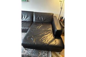 Grote bruin leren 5 zits bank