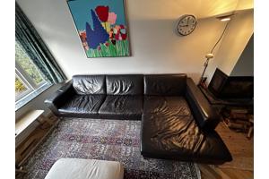 Grote bruin leren 5 zits bank