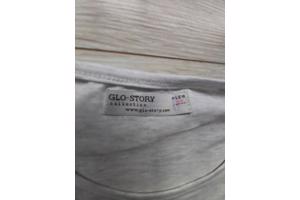 Glo-Story t-shirt flamingo open schouders grijs 164
