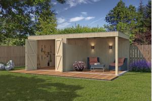Nieuw strak modern tuinhuis Qube 8312