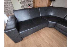 Ruime hoekbank antraciet/zwart