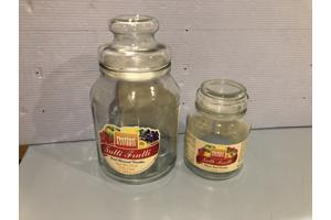 Glazen snoeppot leeg 8,5 cm doorsnee 13 cm hoog voorraadpot