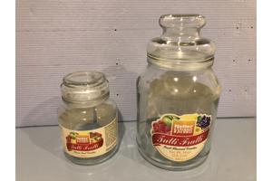 Glazen snoeppot leeg 8,5 cm doorsnee 13 cm hoog voorraadpot