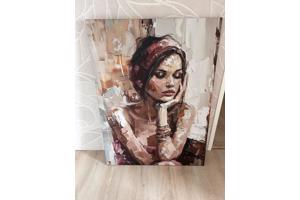 Schilderij vrouw 90x120 cm