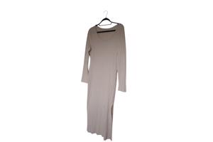 Stretchy beige jurk met split XXL