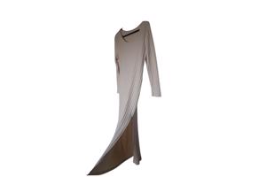 Stretchy beige jurk met split XXL