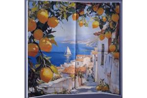 Set van 4 kussenhoezen kustdorp citroenen 45x45cm