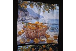 Set van 4 kussenhoezen kustdorp citroenen 45x45cm