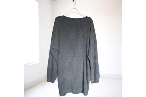 stretchy jurk grijs met pofmouwen XXL