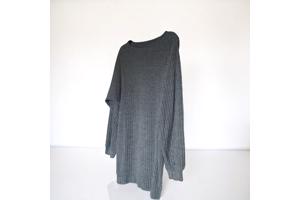 stretchy jurk grijs met pofmouwen XXL
