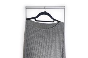 stretchy jurk grijs met pofmouwen XXL