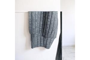 stretchy jurk grijs met pofmouwen XXL