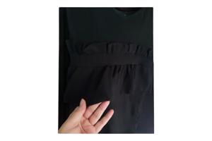 Stretchy ribgebreide jurk zwart S/M