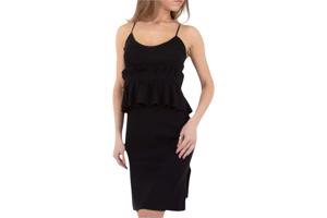 Stretchy ribgebreide jurk zwart S/M