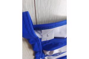 Bikini top marineblauw met wit kant L