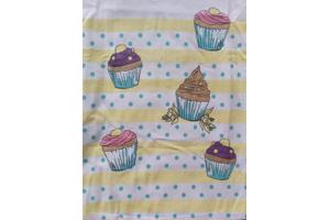 Glo-Story cupcakes t-shirt geel 122