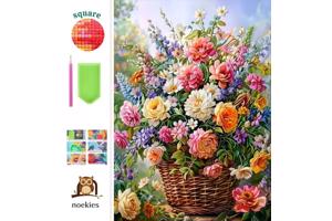 nr 31 Diamond painting mand bloemen 50x40cm (vierkant)