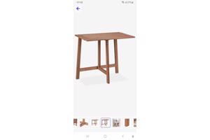 Hardhouten uitklapbaar tafeltje voor op t balkon