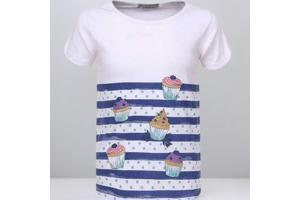 Glo-Story t-shirt cupcakes blauw 104