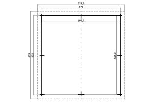 Tuinhuis houten garage Falkland: 575 x 575 cm