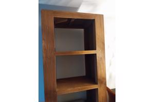 Boekenkast teakhout, open aan achterkañt