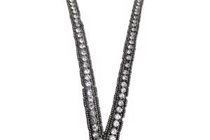 Avond winter jurk grijs met strass L