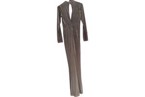 Avond winter jurk grijs met strass L