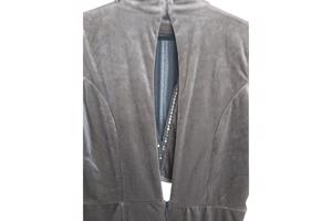 Avond winter jurk grijs met strass L