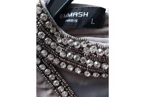 Avond winter jurk grijs met strass L