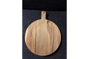 Houten serveerplank borrelplank rond 30 cm met handgreep