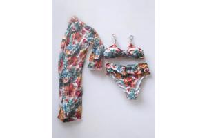 3 delig bikini set wit bloemen XXL