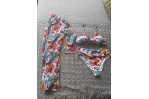 3 delig bikini set wit bloemen XXL