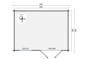 Blokhut - Tuinhuis Chloe | 40 mm | vuren onbehandeld