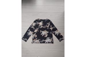 Shirt bloemen zwart creme L