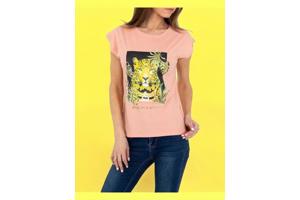 Glo-story t-shirt roze tijger S/36