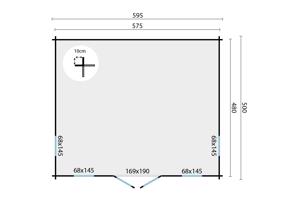 Blokhut - Tuinhuis Calpe | 44 mm | onbehandeld
