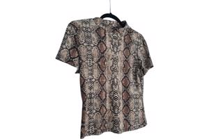 Shirt slangenprint crème bruin S