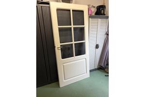 Binnendeur met glas in Ral 9010